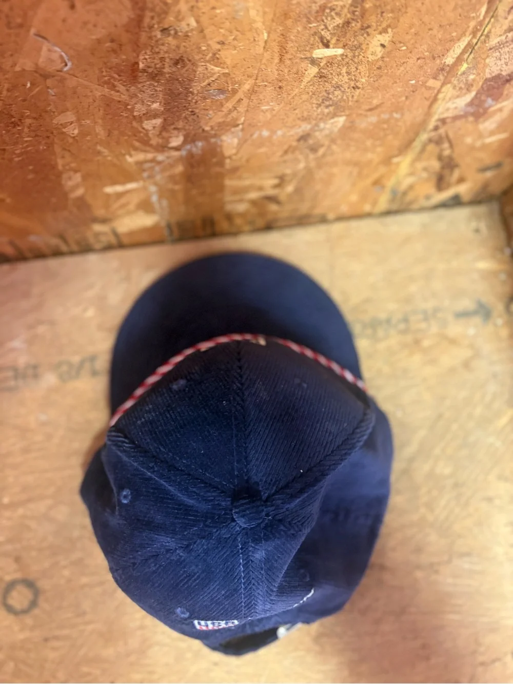 USA Embroidered Navy Corduroy Cap